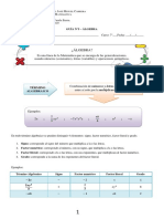 Guía de Algebra 7mo Básico