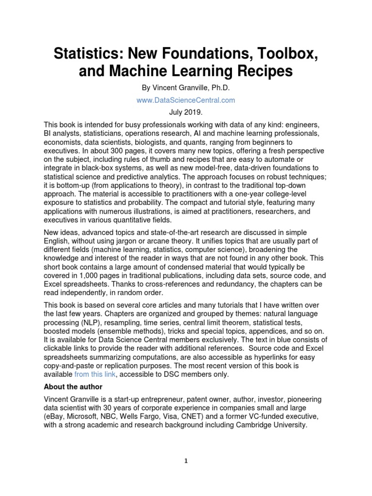 New Statistical Foundations for ML | PDF | Statistics | Regression Analysis