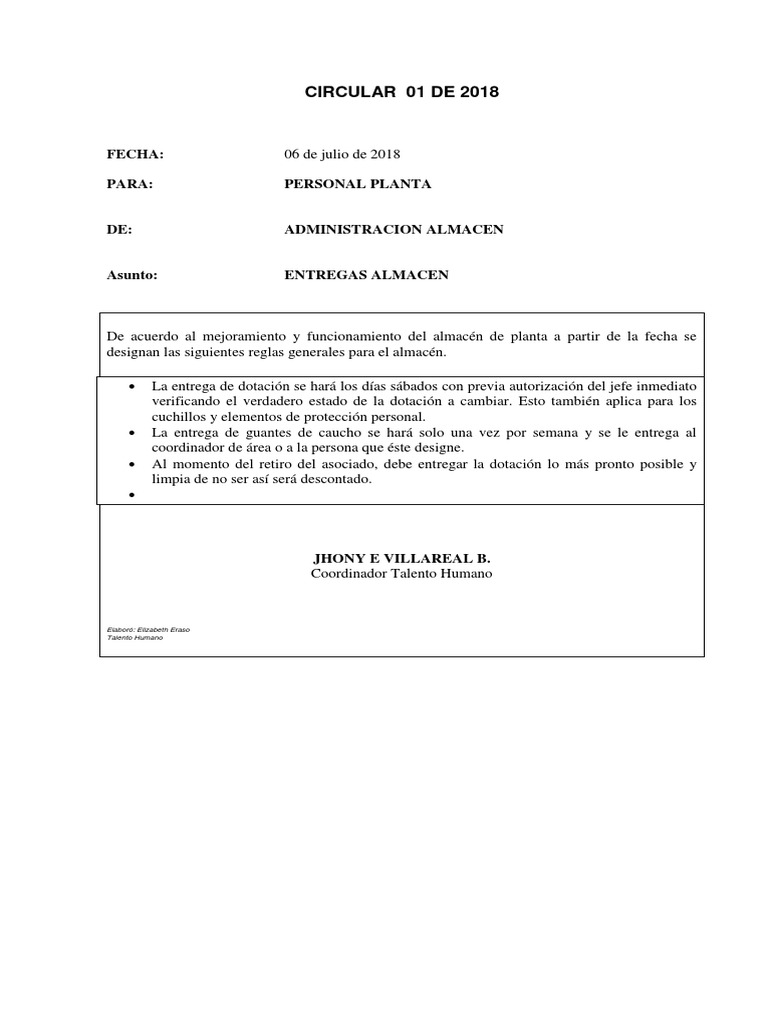 Circular N 1 | PDF