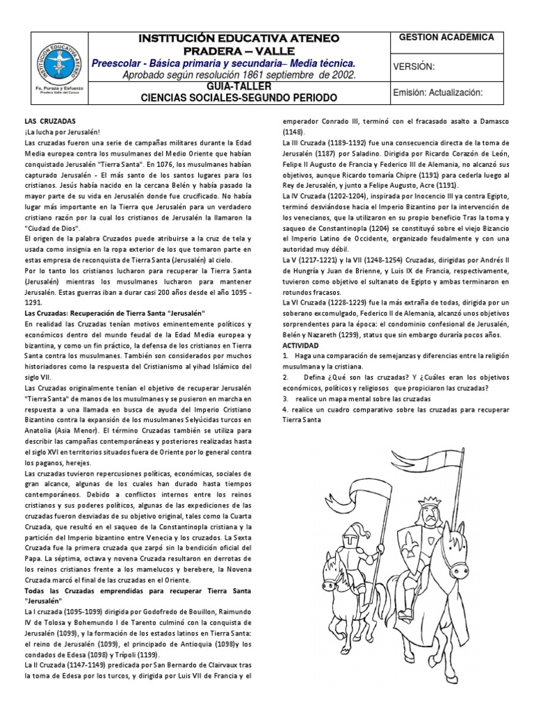 Guía sobre las Cruzadas y su Impacto | PDF | Cruzadas | imperio Bizantino
