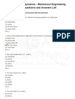 152 TOP Thermodynamics - Mechanical Engineering Multiple Choice Questions and Answers List