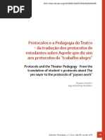 Protocolos e a Pedagogia do Teatro – da tradução dos protocolos de estudantes sobre Aquele que diz sim aos protocolos do “trabalho alegre”