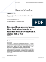 2011 - Irwin, Micett - de Caudillos A Pretorianos. Una Periodización de La Realidad Militar Venezolana Siglos XIX y XX