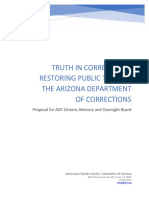 Truth in Corrections: Restoring Public Trust in The Arizona Department of Corrections