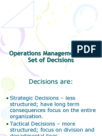 Operations Management As A Set of Decisions