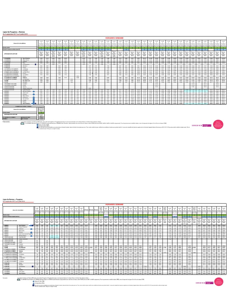 Ligne 9a Rennes Fougères 2020 2021 Horaires 9a | PDF | Institutions éducatives | Transport