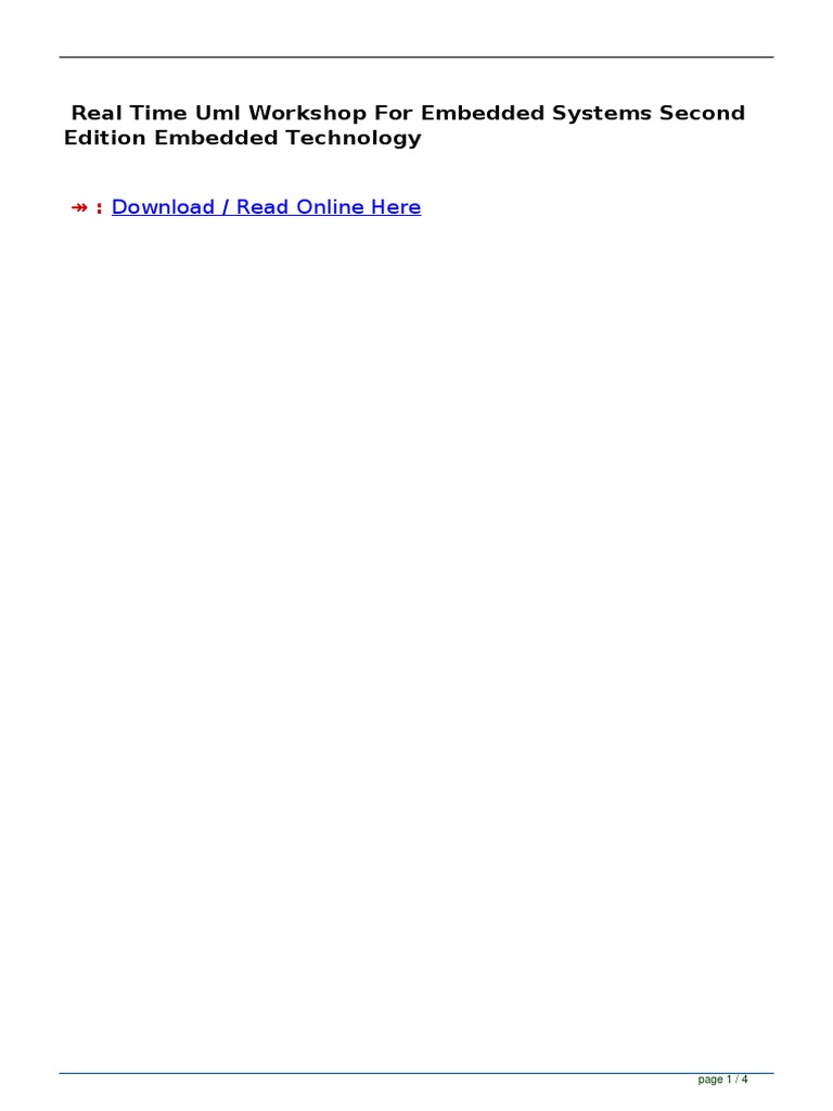 Real Time Uml Workshop For Embedded Systems Second Edition Embedded ...