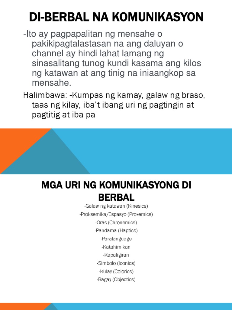 Limang Halimbawa Ng Di Berbal Na Komunikasyon