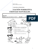 Evaluacion Formativa Ciencias Naturales Unidad 1, 2016