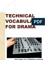 Technical Vocabulary For Drama With Pictures