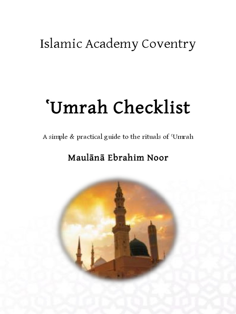 Umrah Checklist PDF Takbir Hajj