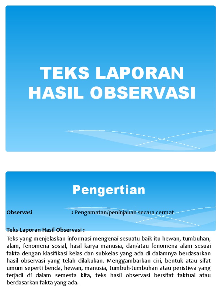 Bab 4 Teks Laporan Hasil Observasi Ppt
