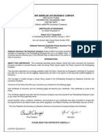 Delaware American Life Insurance Certificate Summary