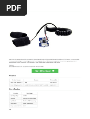 Grove Gsr Sensor Wiki Pdf Arduino Computer Engineering