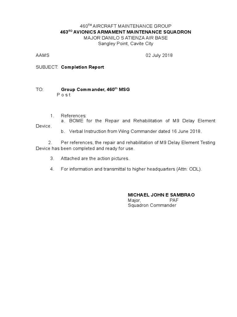 Completion Report Testing Device | PDF | Technology & Engineering