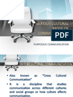 Various Cultural Mode of Communication: Group Four Purposive Communication