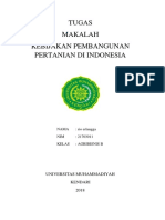 Kebijakan Pembangunan Pertanian Di Indonesia