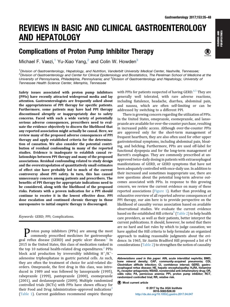 Complications of Proton Pump Inhibitor Therapy 2017 | PDF ...