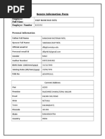 Sensys Information Form 2