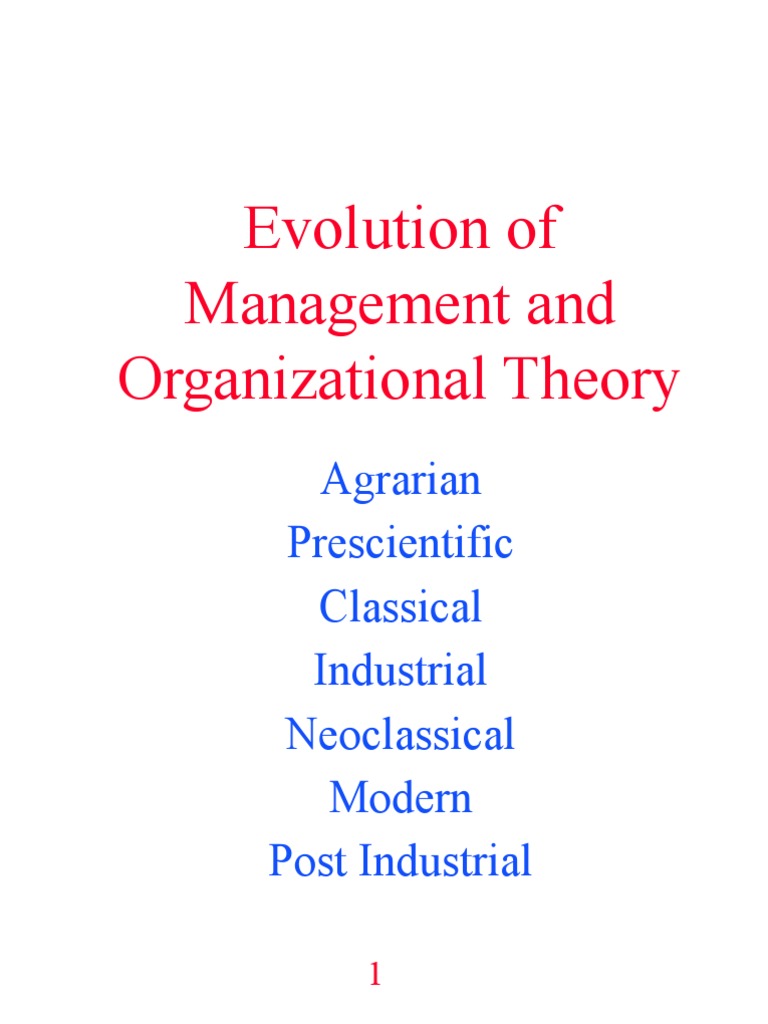 Evolution of Management Theories | PDF | System | Employment