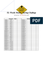 52-Week Money Saving Challenge to Save ₱71,050