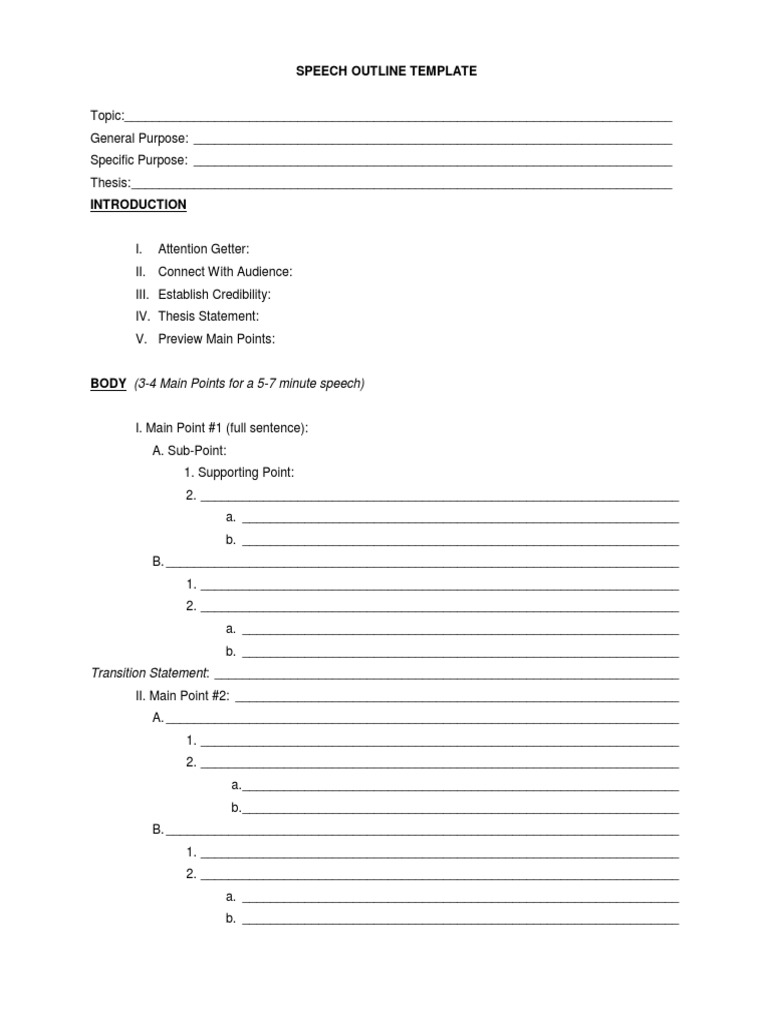Speech Outline Example  PDF