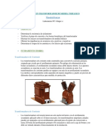 Ensayos en Transformador de Medida Trifasico