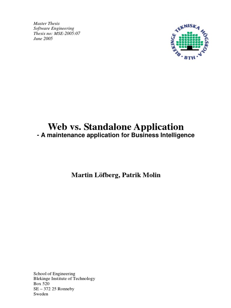 Web vs. Standalone Application | Download Free PDF | Business ...