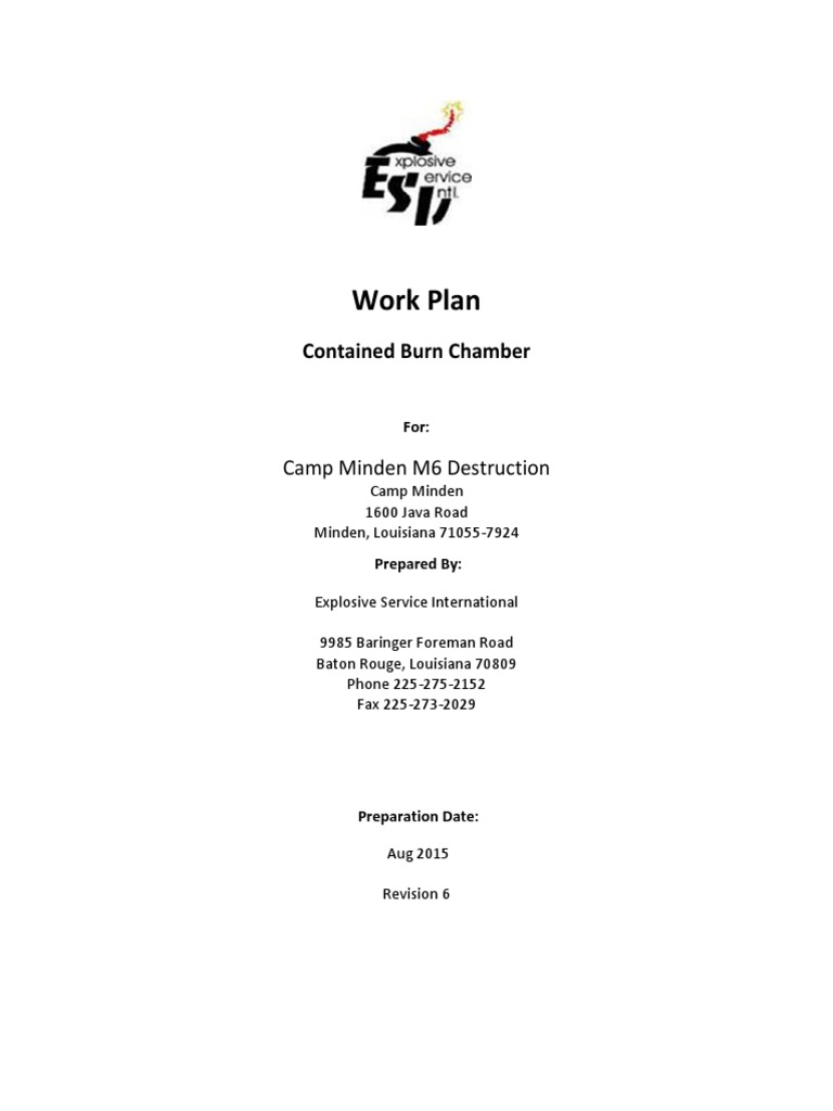 Work Plan: Contained Burn Chamber | PDF | Volatile Organic Compound ...