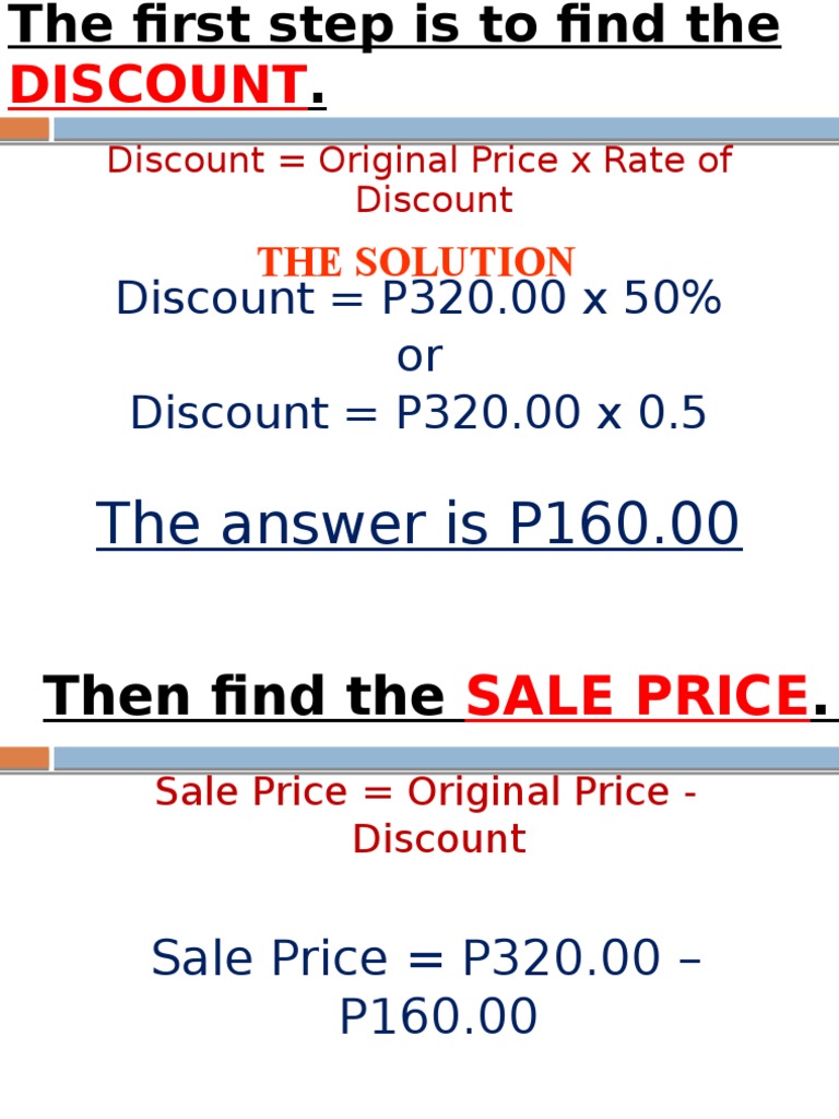 Discount and Sale Price Calculations | PDF | Percentage | Teaching ...