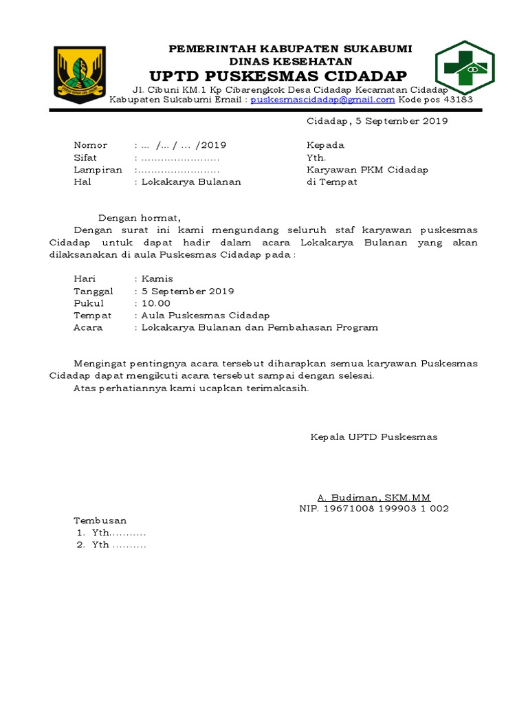 Contoh Surat Undangan Kepala Uptd