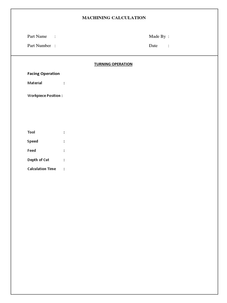 Machining Calculations Overview | PDF | Machining | Drilling