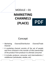Module - 01: Marketing Channels (Place)