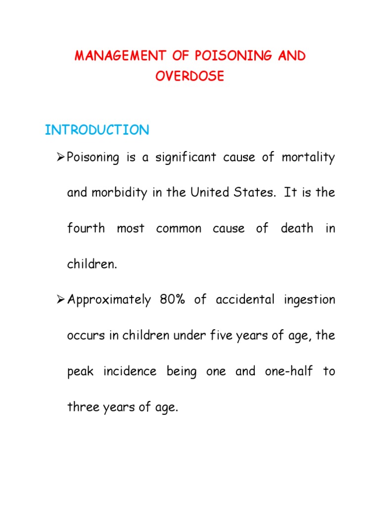 Management of Poisoning and Overdose | PDF | Drug Overdose | Electrolyte