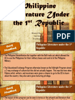 Philippine Literature Under The 1st Republic