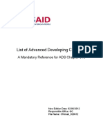 List of Advanced Developing Countries: A Mandatory Reference For ADS Chapter 310