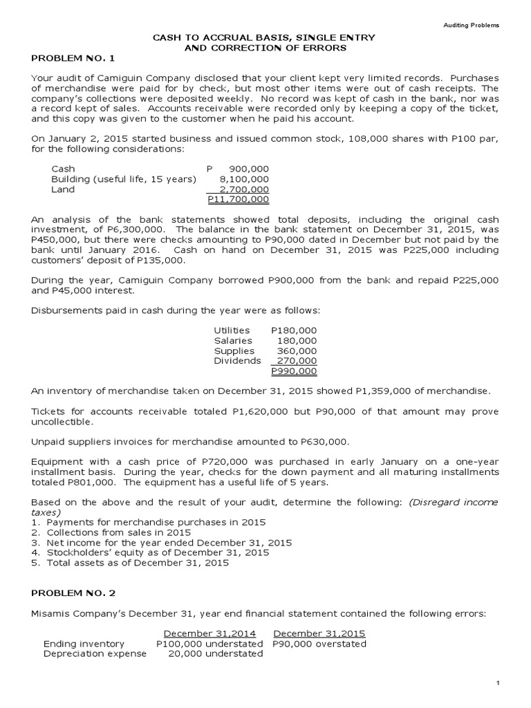 Single Entry & Errors | PDF | Debits And Credits | Financial Accounting