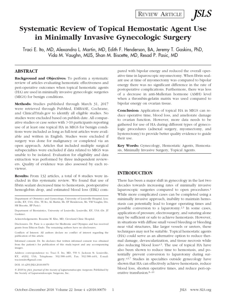 Review Topical Hemostatic Agent in Gynecologic Surgery PDF