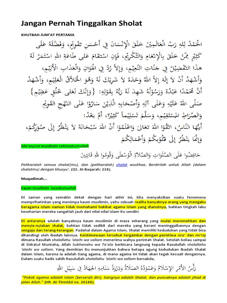 Jangan Pernah Tinggalkan Sholat Pdf