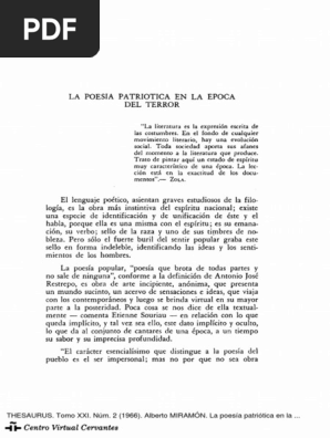 La Poesia Patriotica En La Epoca Poesia Espana
