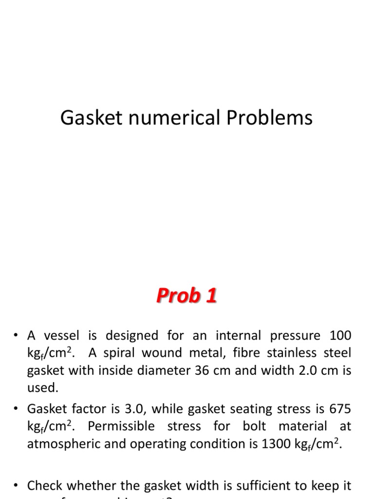 Gasket Problems | PDF | Industrial Processes | Mechanical Engineering