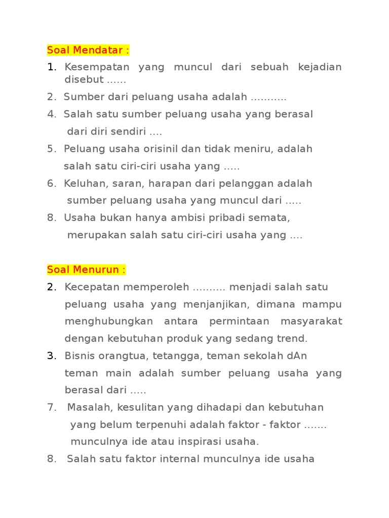 Soal Tts Pkwu Pdf
