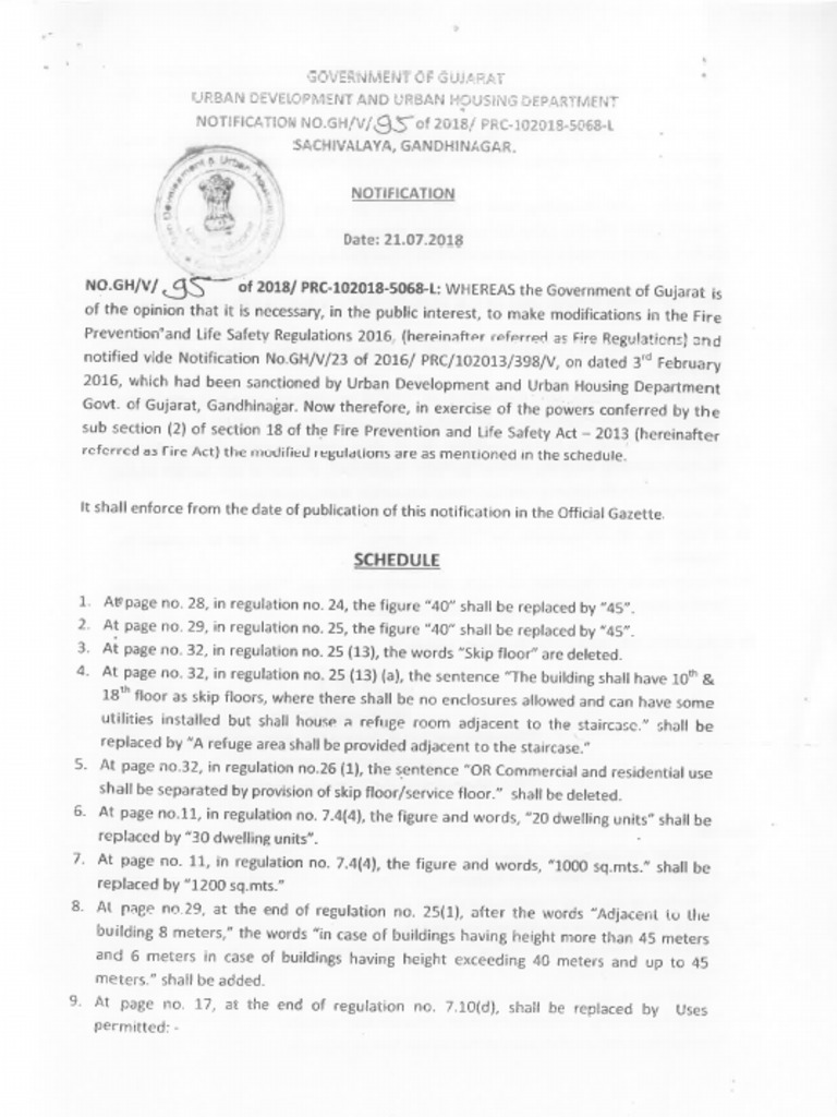 Gujarat Fire Prevention and Life Safety Measures Regulations 2016