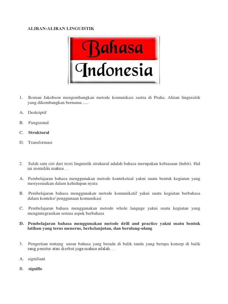 Aliran Linguistik Pdf