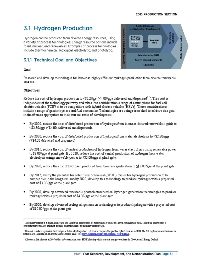 Hydrogen Production Strategies and Goals | PDF | Renewable Energy ...