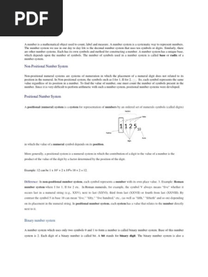 Number system