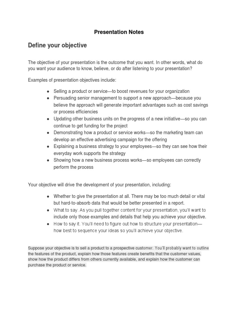 Presentation Techniques PDF Narrative Business Process