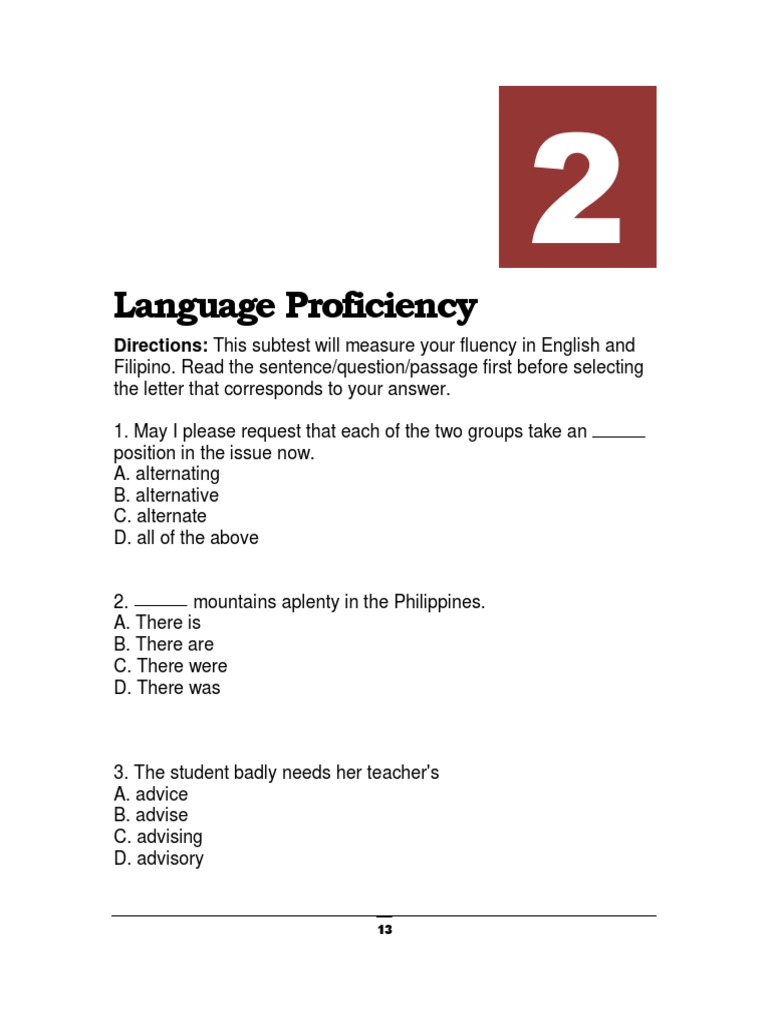 Language Proficiency Pdf | INTRODUCING LANGUAGE ASSESSMENT: WORKSHEETS ...