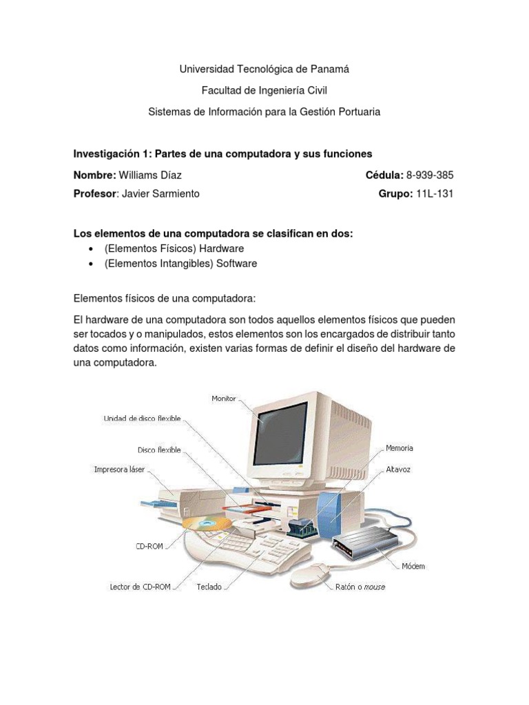 Partes de La Computadora. | PDF | Hardware de la computadora | Periférico