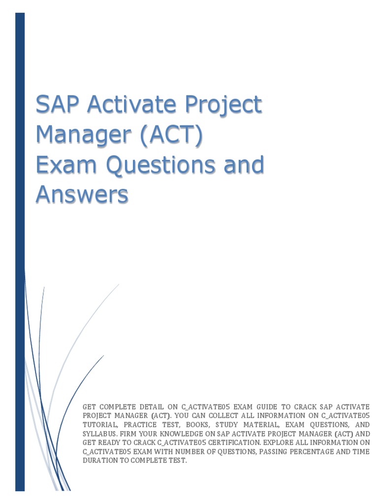SAP Activate Project Manager Exam Guide | PDF | Scrum (Software ...